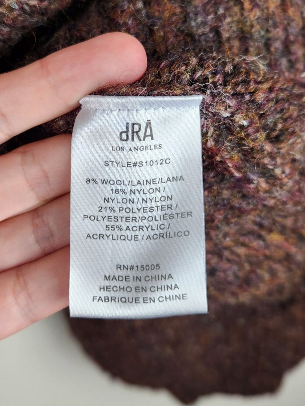dRA Anthropologie Cynthia Floral Wool Blend Puff Sleeve Sweater Brown sz L - Picture 9 of 10